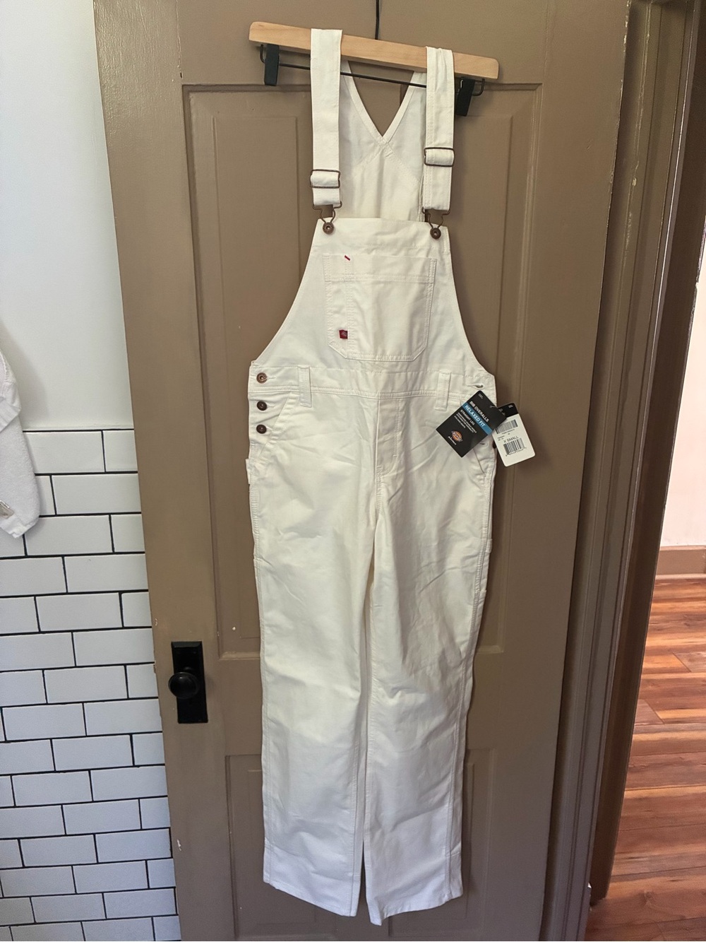 Dickies Women's White Cotton Overalls